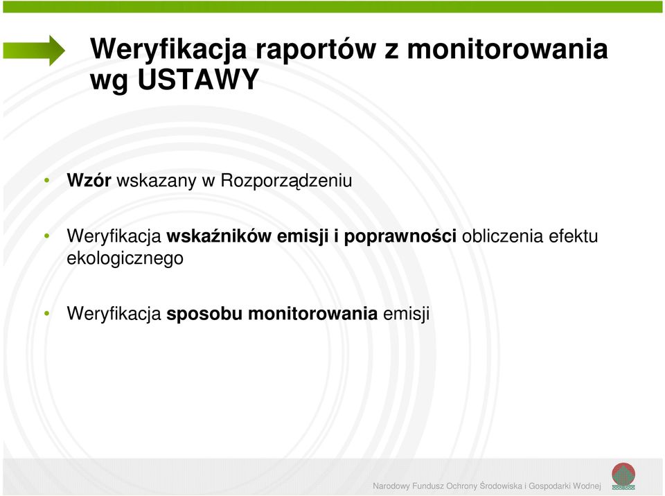 wskaźników emisji i poprawności obliczenia