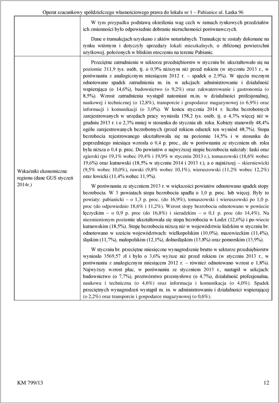 Wskaźniki ekonomiczne regionu (dane GUS styczeń 2014r.) Przeciętne zatrudnienie w sektorze przedsiębiorstw w styczniu br. ukształtowało się na poziomie 311,9 tys. osób, tj.