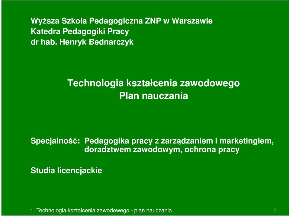 Specjalność: Pedagogika pracy z zarządzaniem i marketingiem, doradztwem