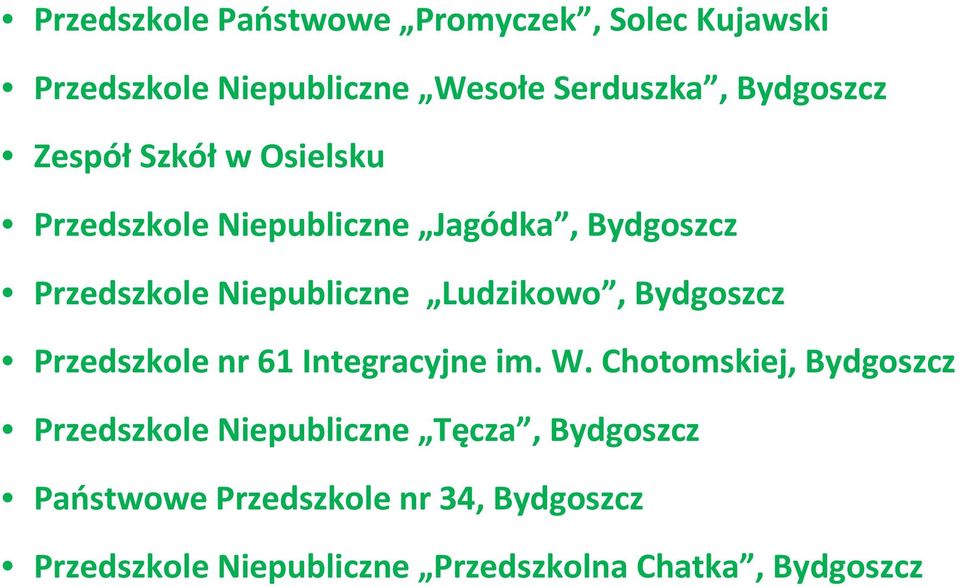 Ludzikowo, Bydgoszcz Przedszkole nr 61 Integracyjne im. W.