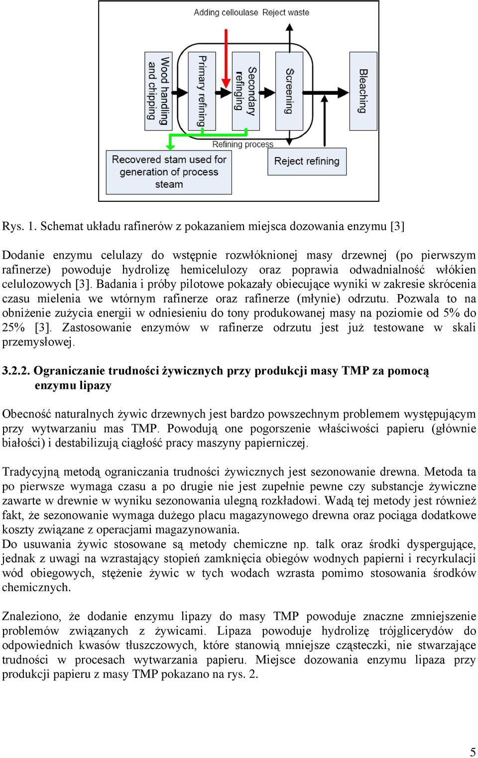 poprawia odwadnialność włókien celulozowych [3]. Badania i próby pilotowe pokazały obiecujące wyniki w zakresie skrócenia czasu mielenia we wtórnym rafinerze oraz rafinerze (młynie) odrzutu.