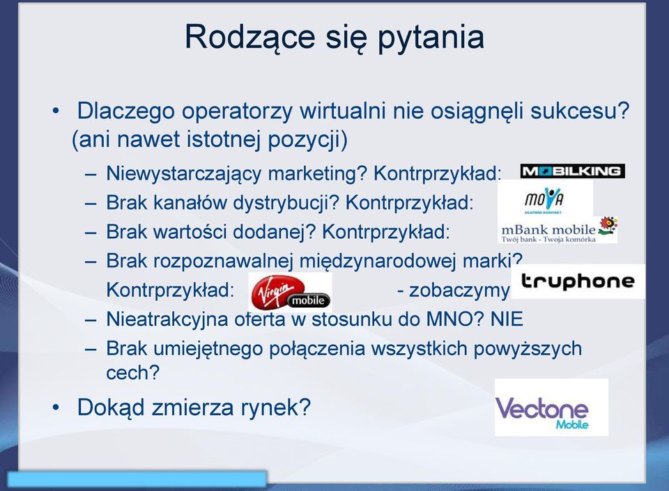 Kontrprzykład: Brak wartości dodanej? Kontrprzykład: Brak rozpoznawalnej międzynarodowej marki?