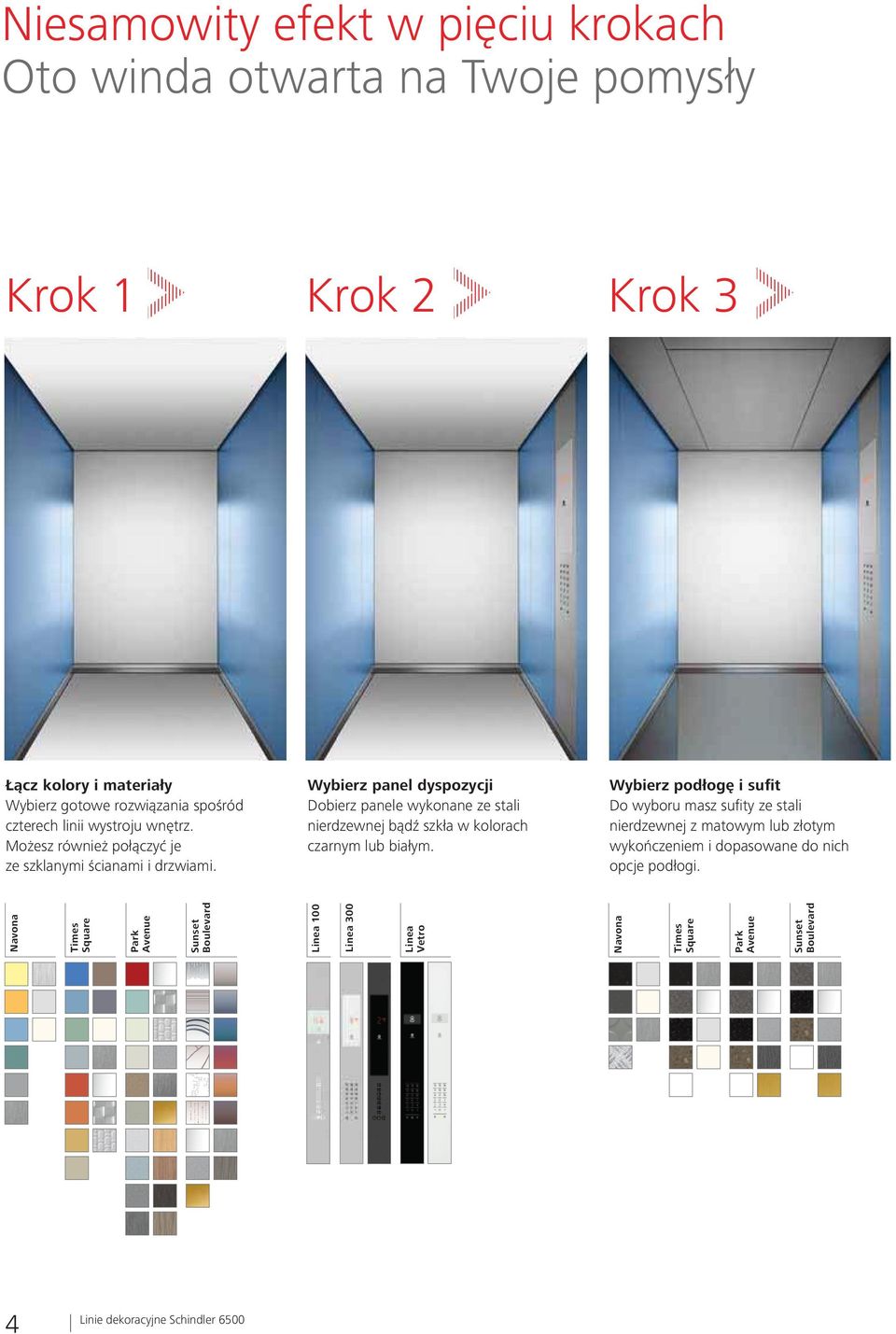 Wybierz panel dyspozycji Dobierz panele wykonane ze stali nierdzewnej bądź szkła w kolorach czarnym lub białym.