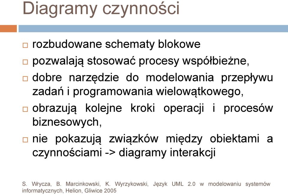 programowania wielowątkowego, obrazują kolejne kroki operacji i procesów