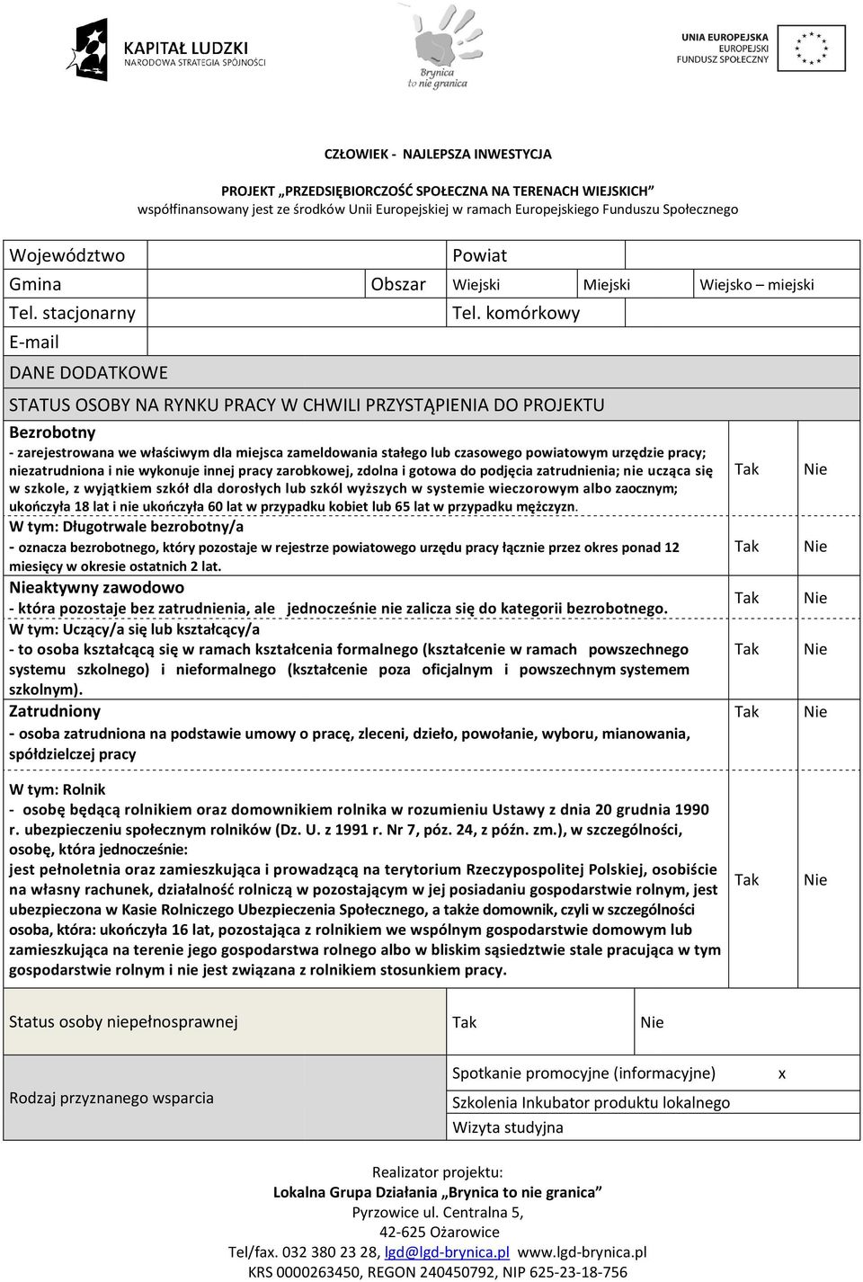 niezatrudniona i nie wykonuje innej pracy zarobkowej, zdolna i gotowa do podjęcia zatrudnienia; nie ucząca się w szkole, z wyjątkiem szkół dla dorosłych lub szkól wyższych w systemie wieczorowym albo