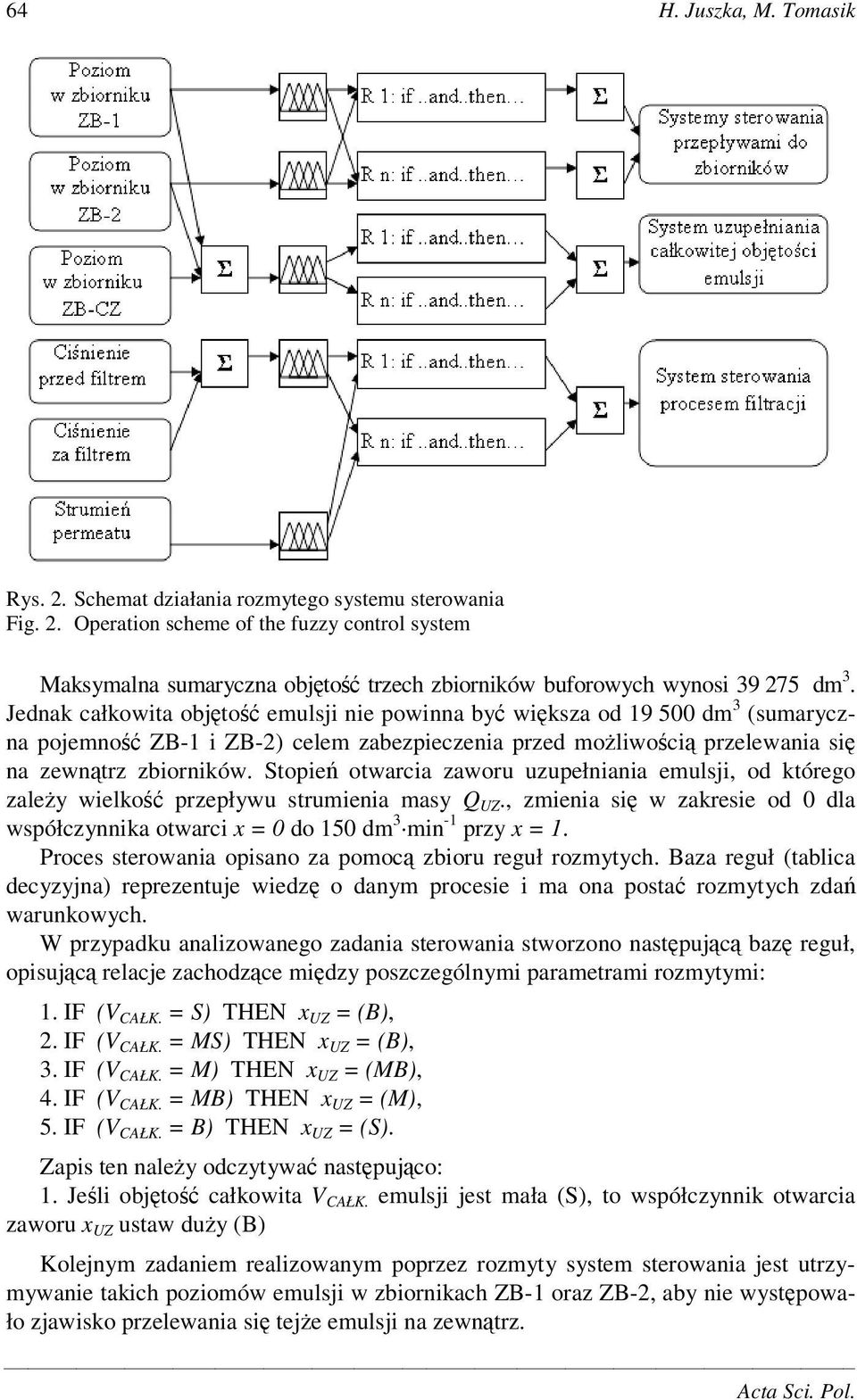 Stopie otwarcia zaworu uzupełniania emulsji, od którego zaley wielko przepływu strumienia masy Q UZ., zmienia si w zakresie od 0 dla współczynnika otwarci x = 0 do 150 dm 3 min -1 przy x = 1.