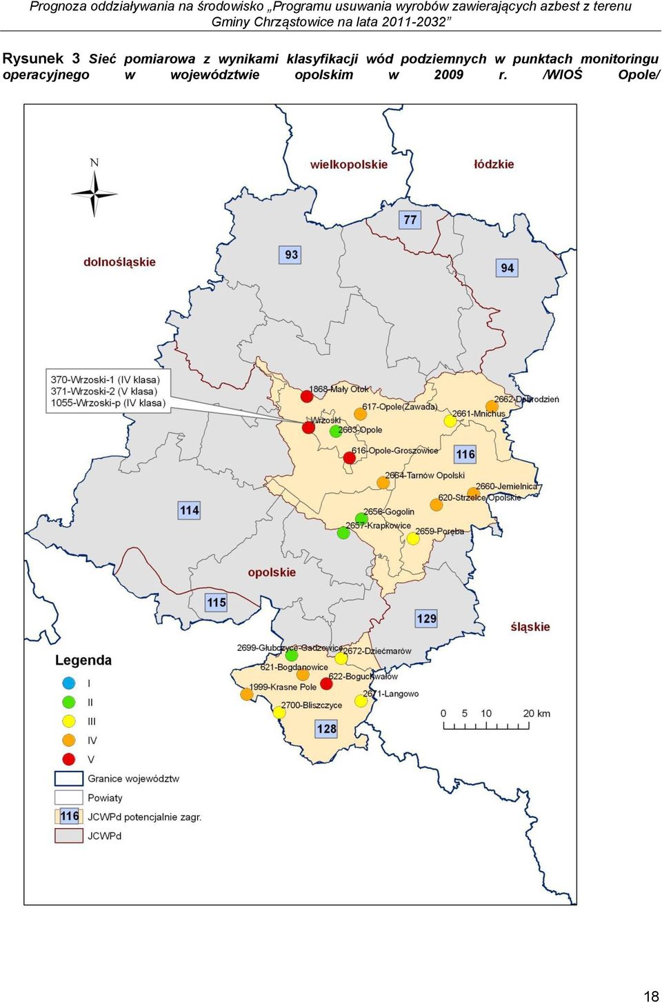 podziemnych w punktach monitoringu