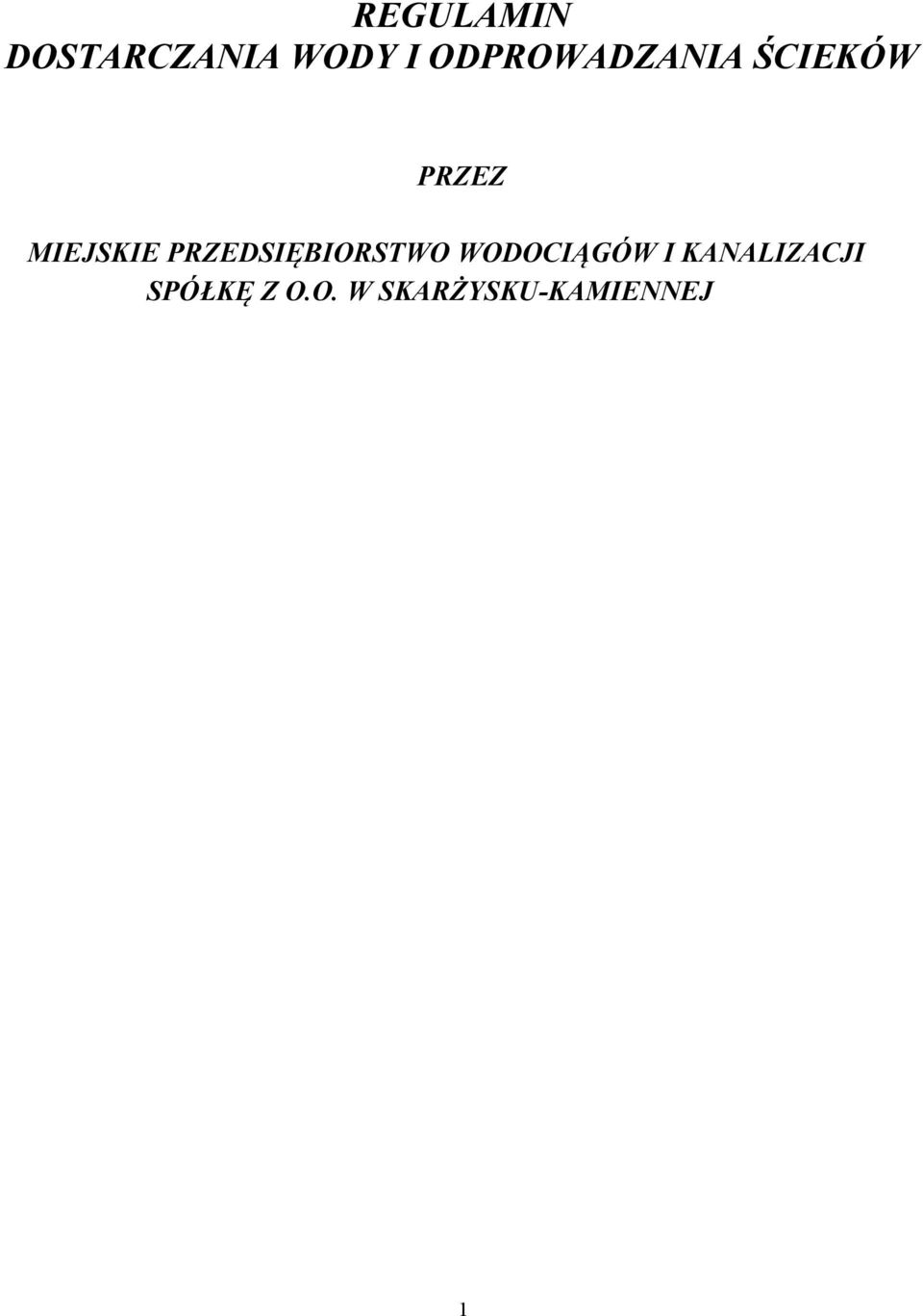 PRZEDSIĘBIORSTWO WODOCIĄGÓW I