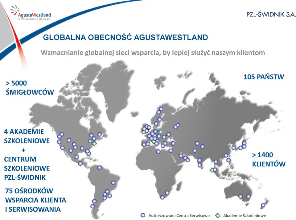SZKOLENIOWE + CENTRUM SZKOLENIOWE PZL-ŚWIDNIK > 1400 KLIENTÓW 75 OŚRODKÓW