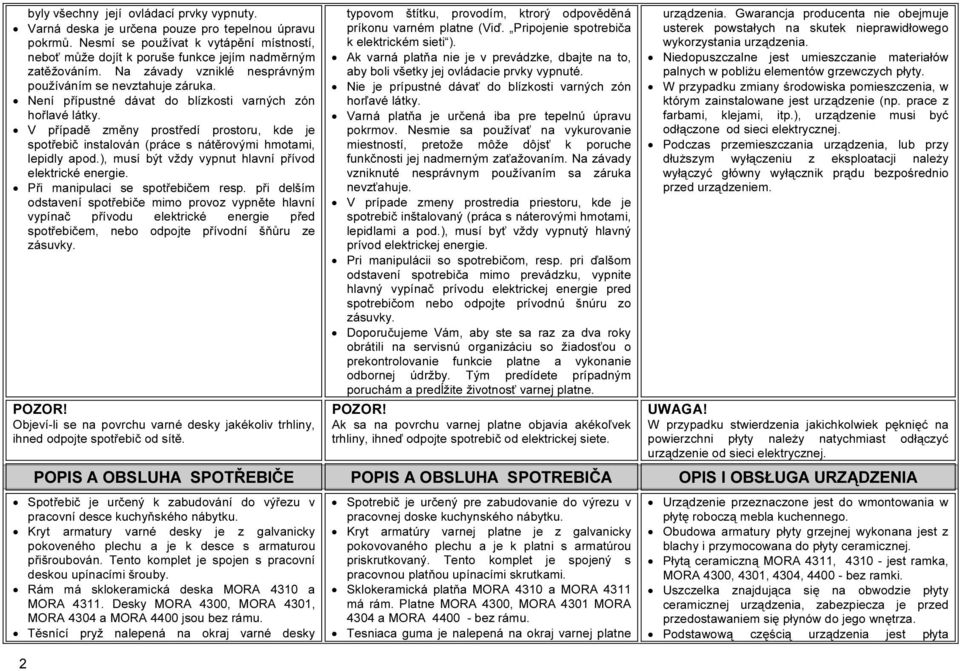 V případě změny prostředí prostoru, kde je spotřebič instalován (práce s nátěrovými hmotami, lepidly apod.), musí být vždy vypnut hlavní přívod elektrické energie. Při manipulaci se spotřebičem resp.