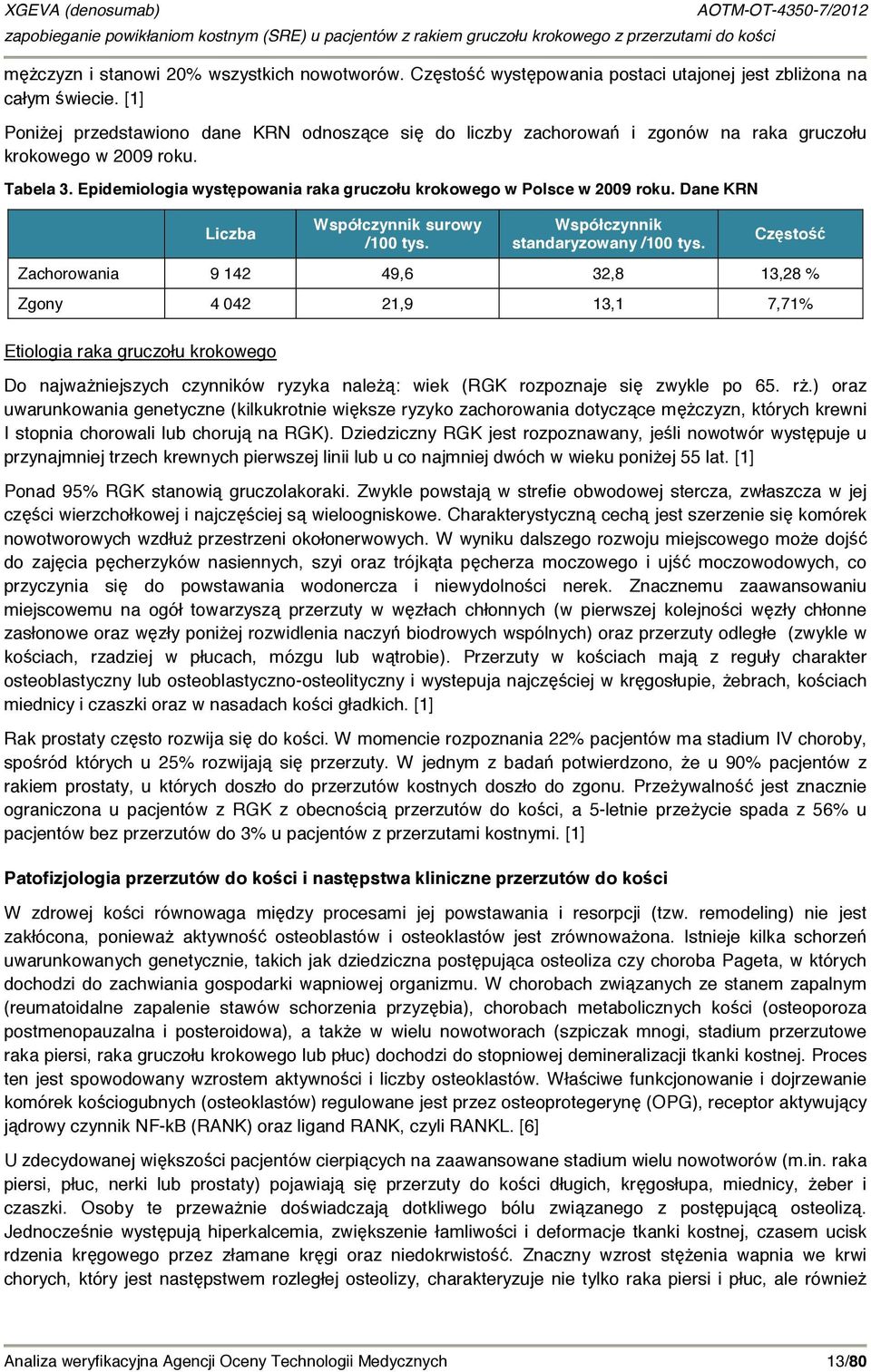 Epidemiologia występowania raka gruczołu krokowego w Polsce w 2009 roku. Dane KRN Liczba Współczynnik surowy /100 tys. Współczynnik standaryzowany /100 tys.