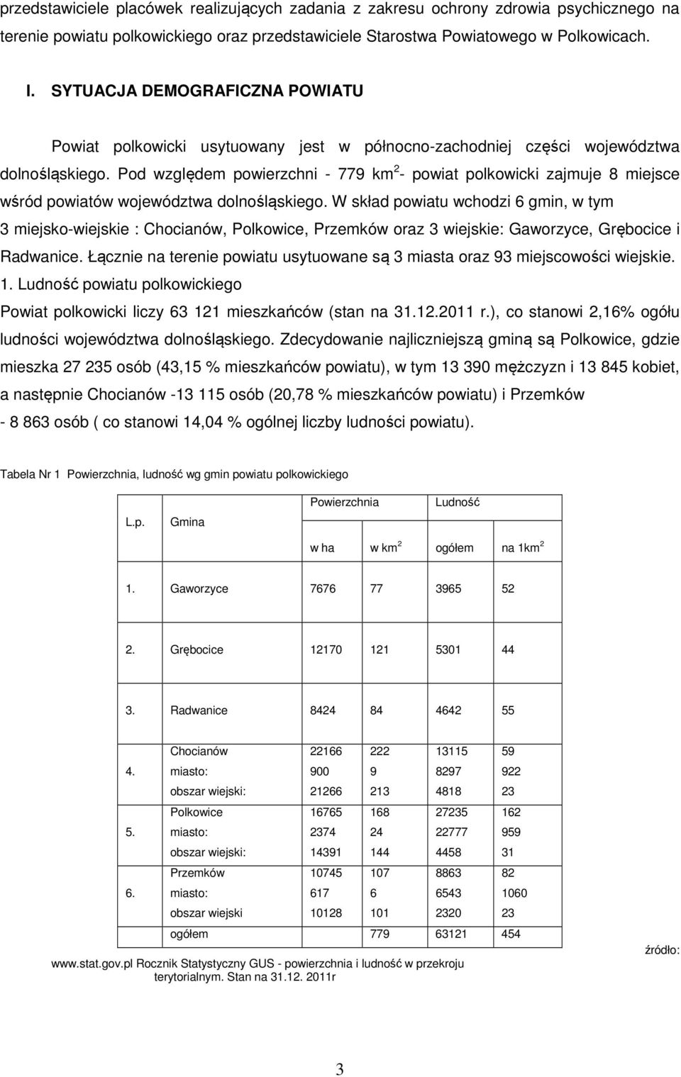 Pod względem powierzchni - 779 km 2 - powiat polkowicki zajmuje 8 miejsce wśród powiatów województwa dolnośląskiego.