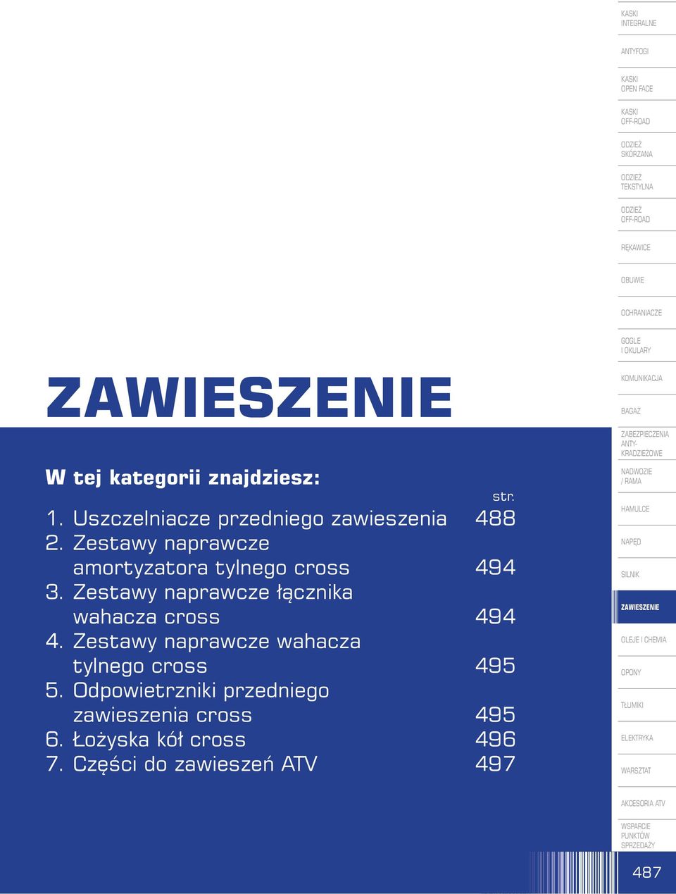 Zestawy naprawcze łącznika wahacza cross 494 4.