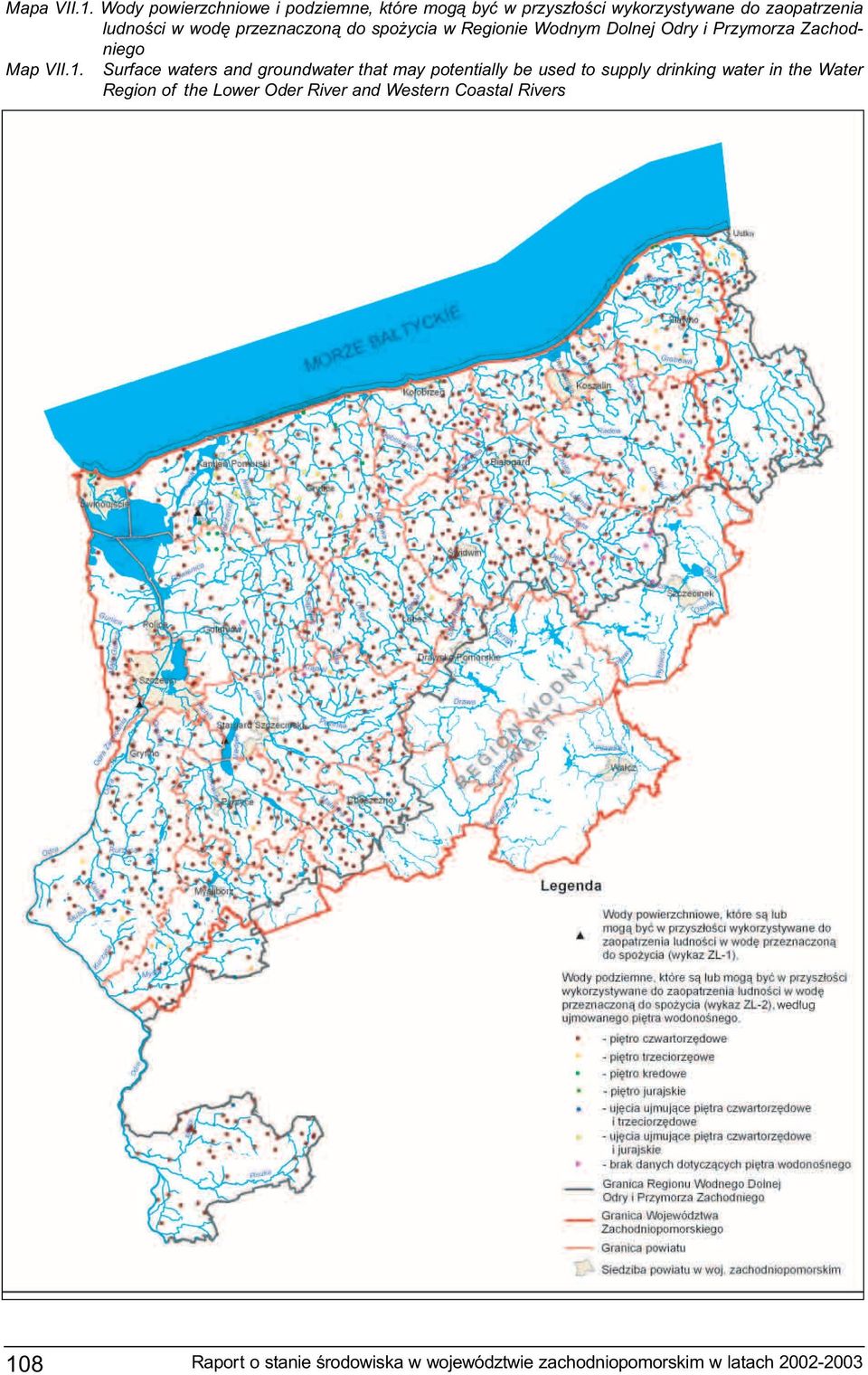 przeznaczonà do spo ycia w Regionie Wodnym Dolnej Odry i Przymorza Zachodniego Map VII.1.