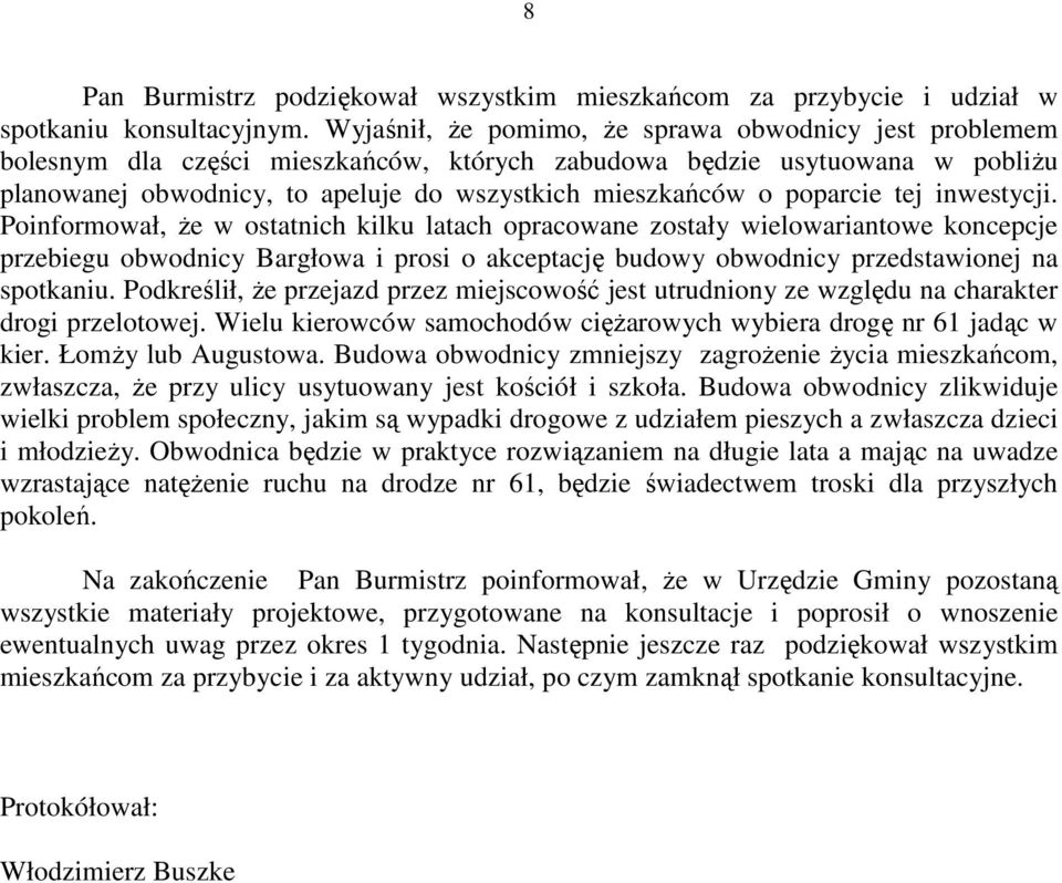 poparcie tej inwestycji.