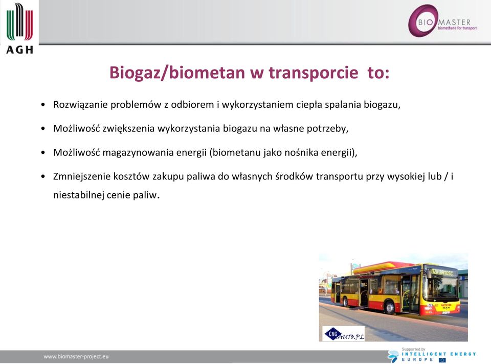 potrzeby, Możliwośd magazynowania energii (biometanu jako nośnika energii),