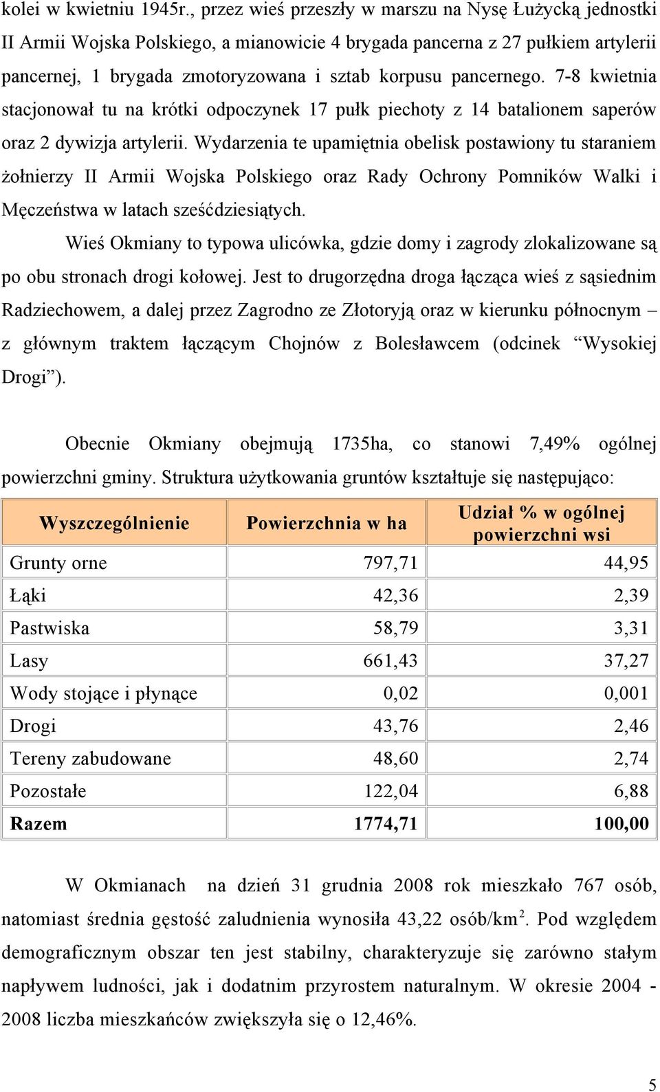 pancernego. 7-8 kwietnia stacjonował tu na krótki odpoczynek 17 pułk piechoty z 14 batalionem saperów oraz 2 dywizja artylerii.