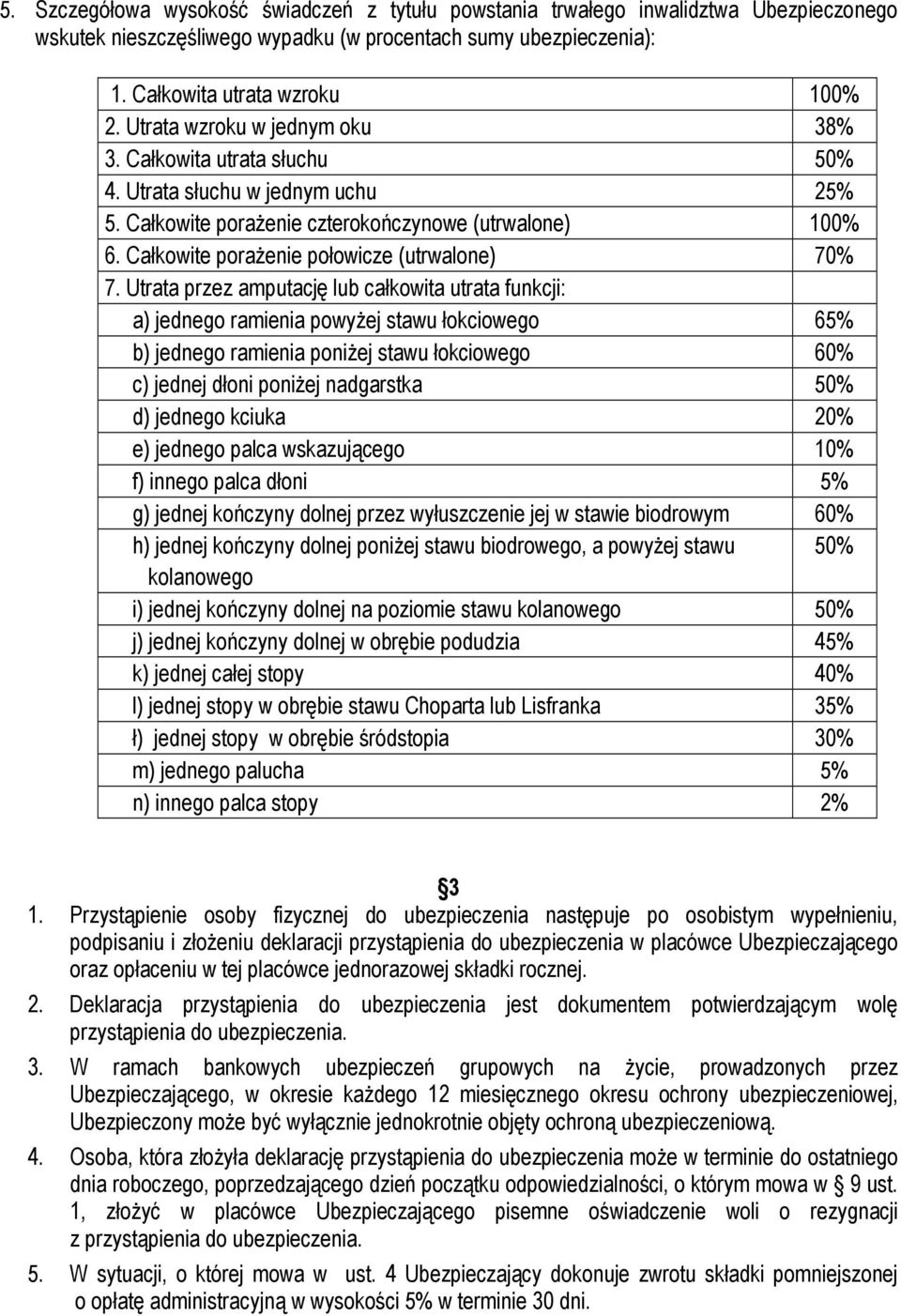 Całkowite porażenie połowicze (utrwalone) 70% 7.