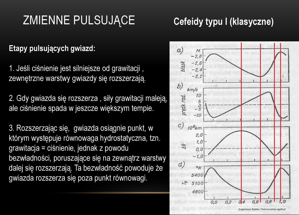 Gdy gwiazda się rozszerza, siły grawitacji maleją, ale ciśnienie spada w jeszcze większym tempie. 3.