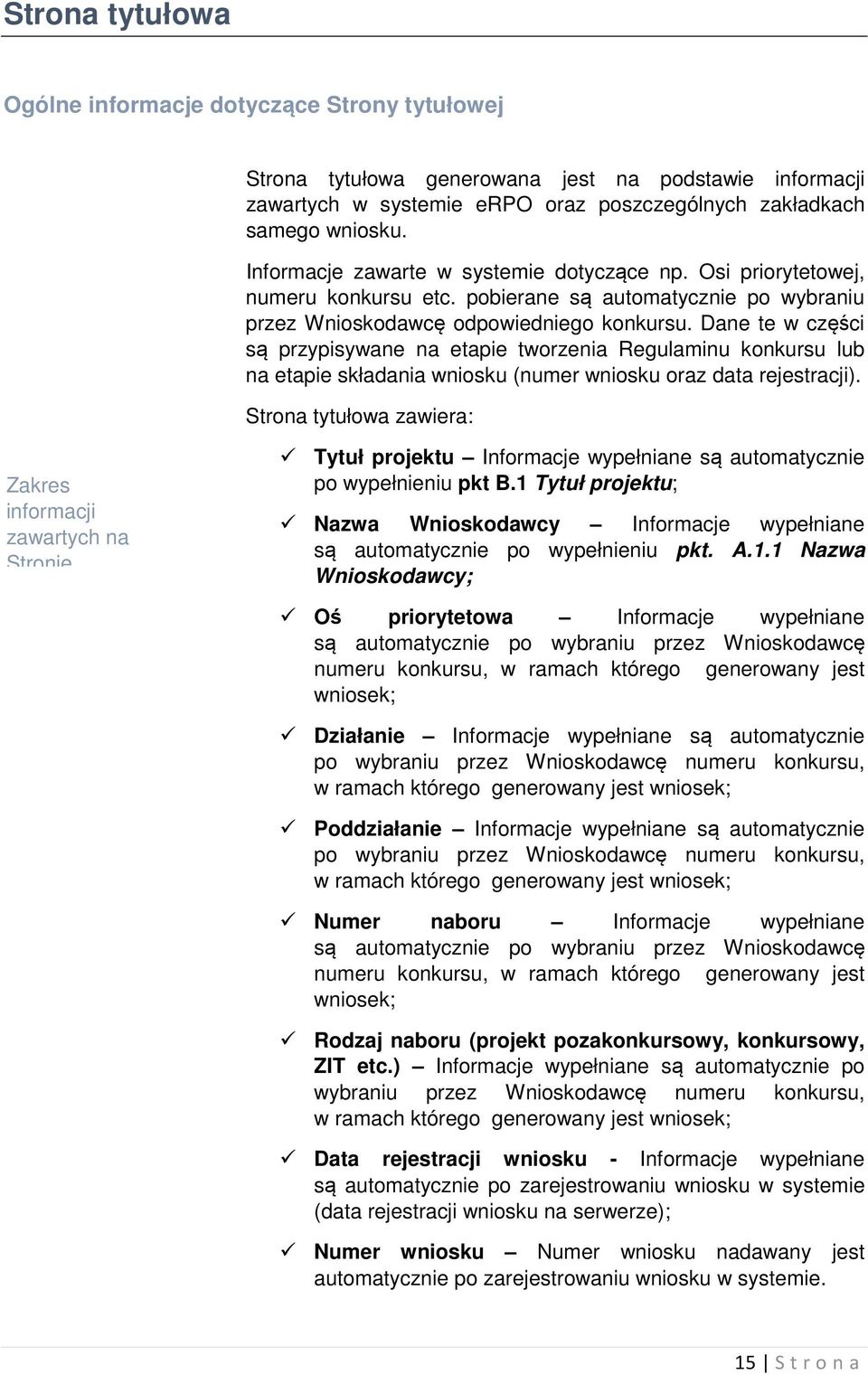 Dane te w części są przypisywane na etapie tworzenia Regulaminu konkursu lub na etapie składania wniosku (numer wniosku oraz data rejestracji).