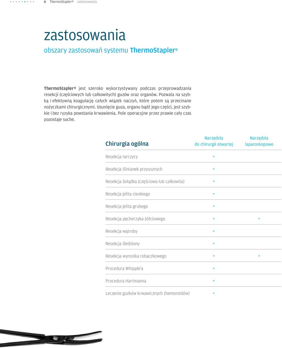 Usunięcie guza, organu bądź jego części, jest szybkie i bez ryzyka powstania krwawienia. Pole operacyjne przez prawie cały czas pozostaje suche.