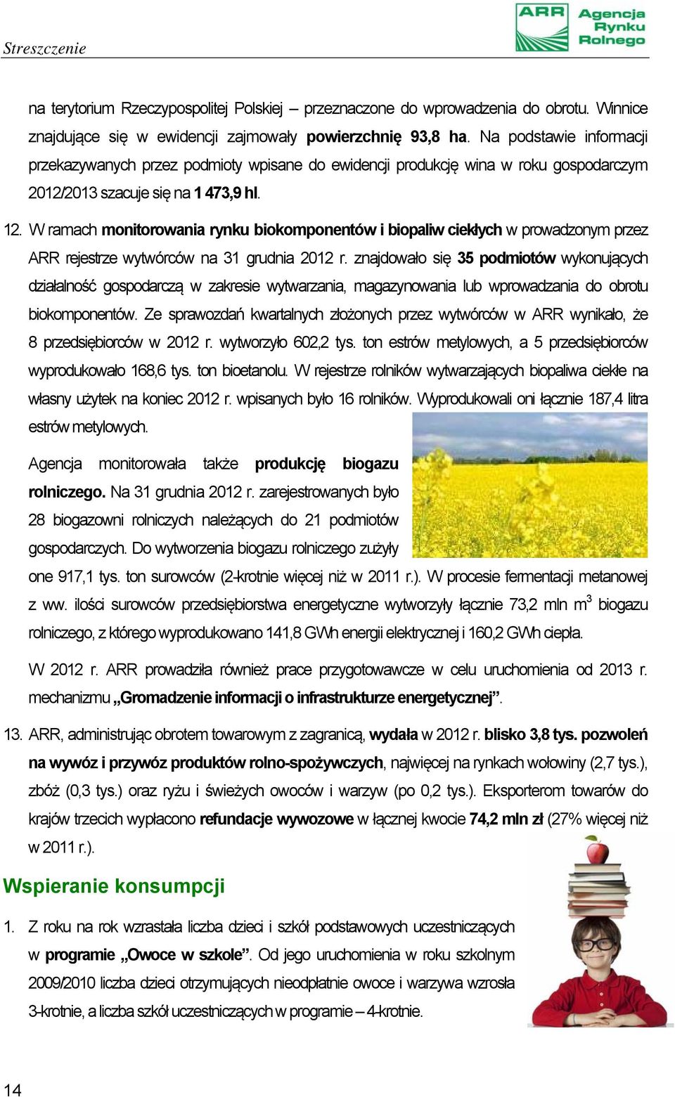 W ramach monitorowania rynku biokomponentów i biopaliw ciekłych w prowadzonym przez ARR rejestrze wytwórców na 31 grudnia 2012 r.