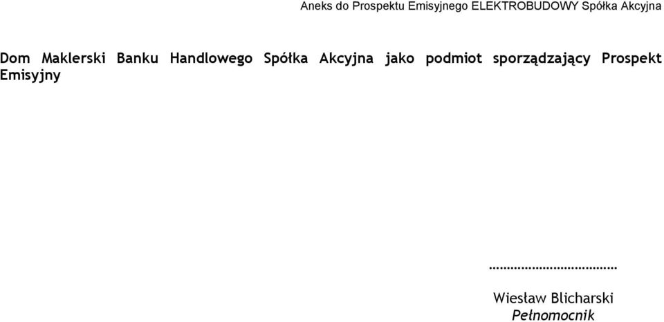 sporządzający Prospekt