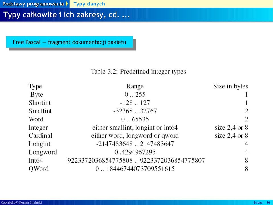 ... Free Pascal fragment