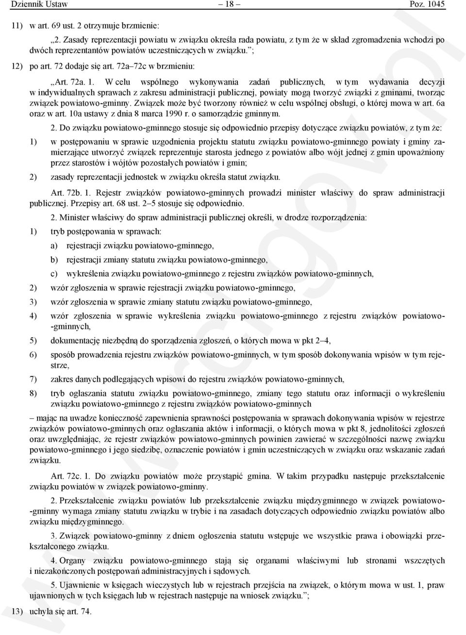72a 72c w brzmieniu: Art. 72a. 1.