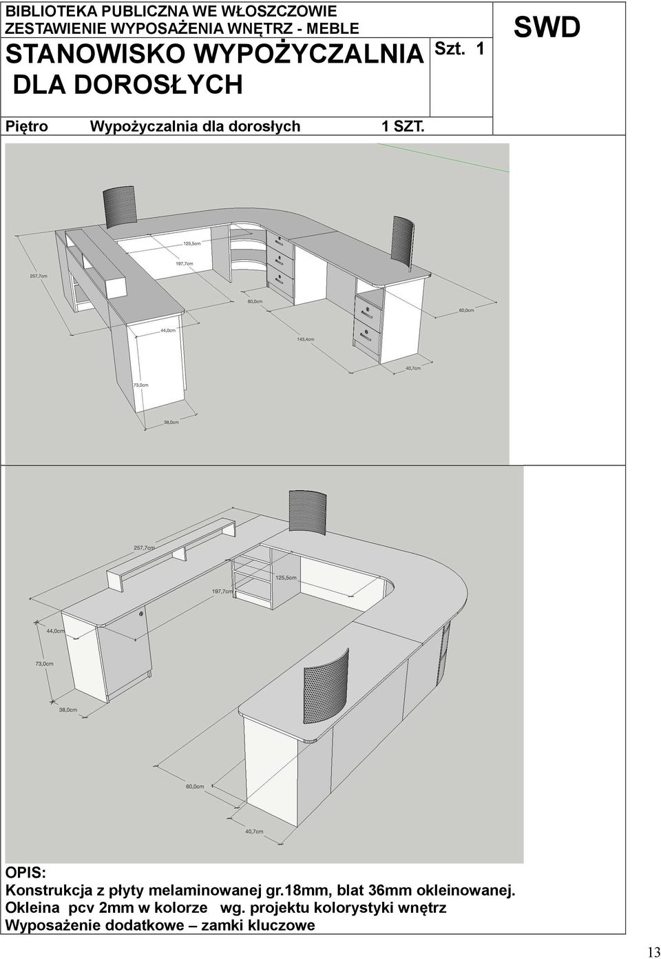1 SWD Konstrukcja z płyty melaminowanej gr.