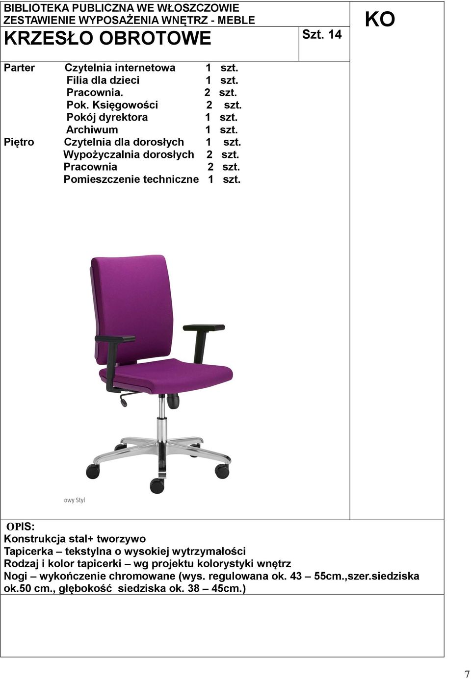 Pomieszczenie techniczne 1 szt.