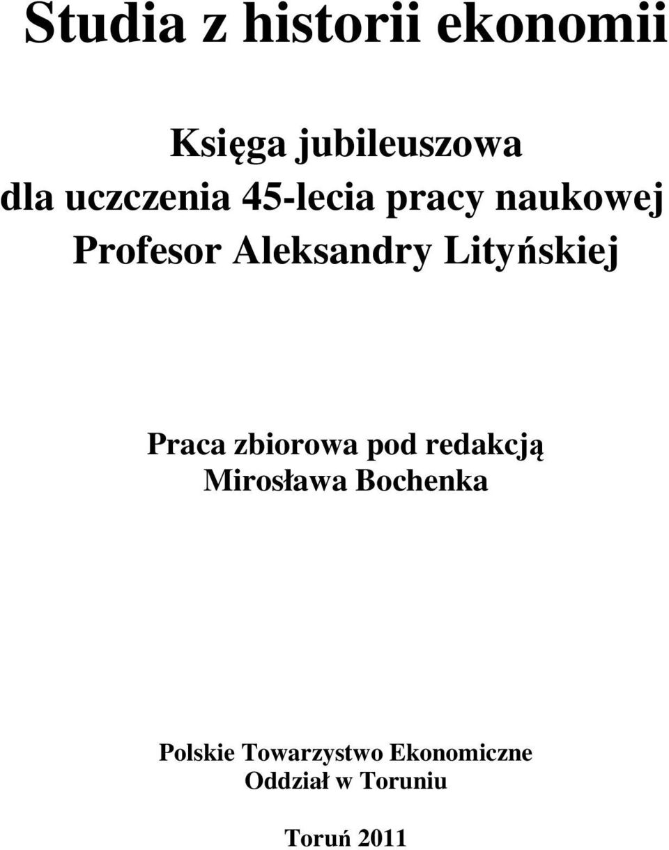 Lityńskiej Praca zbiorowa pod redakcją Mirosława