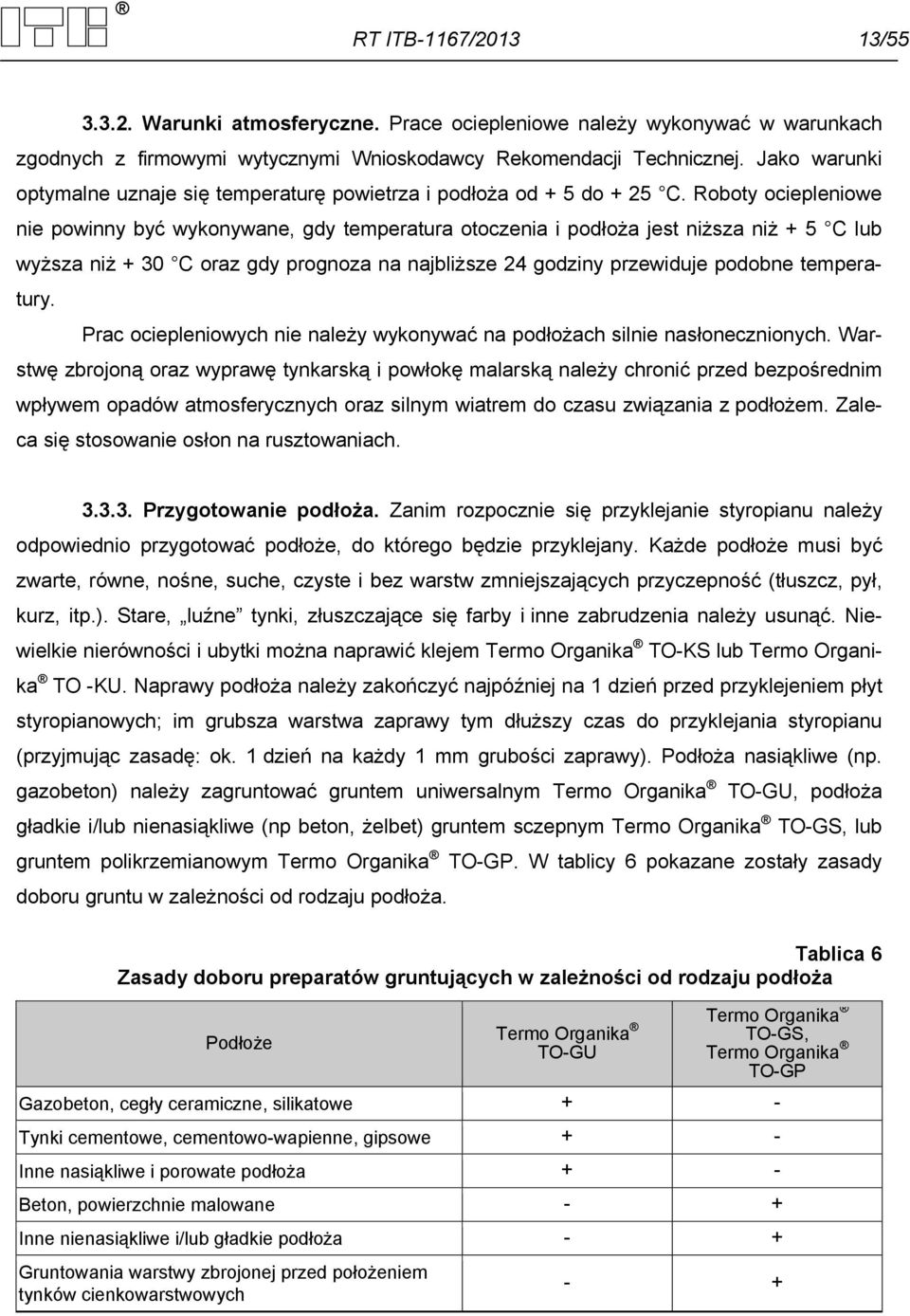 Roboty ociepleniowe nie powinny być wykonywane, gdy temperatura otoczenia i podłoża jest niższa niż + 5 C lub wyższa niż + 30 C oraz gdy prognoza na najbliższe 24 godziny przewiduje podobne