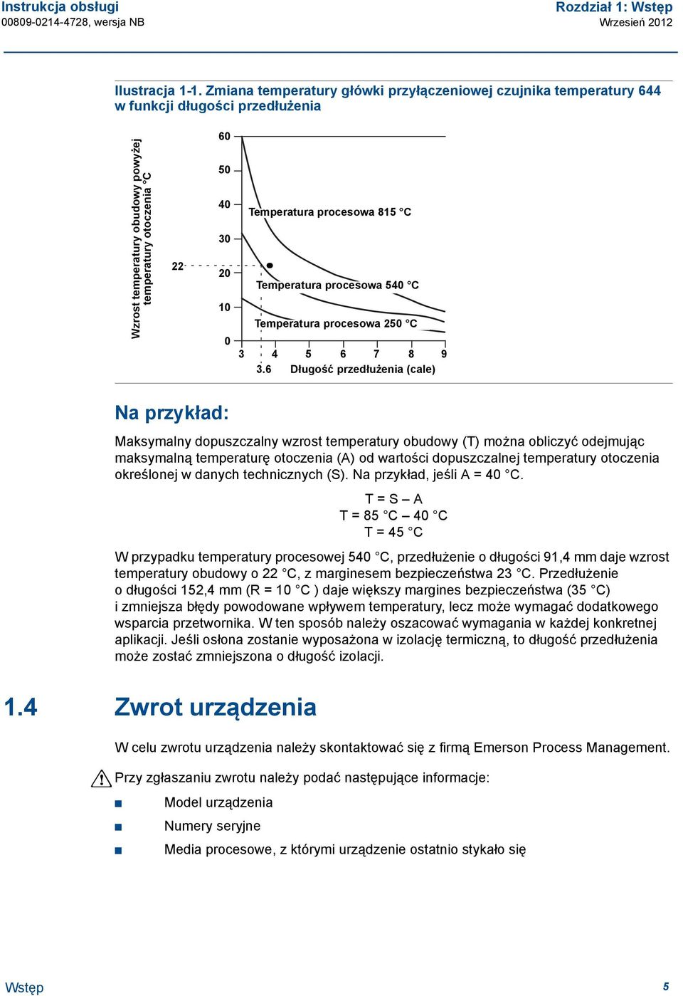procesowa 815 C Temperatura procesowa 540 C Temperatura procesowa 250 C 3 4 5 6 7 8 9 3.