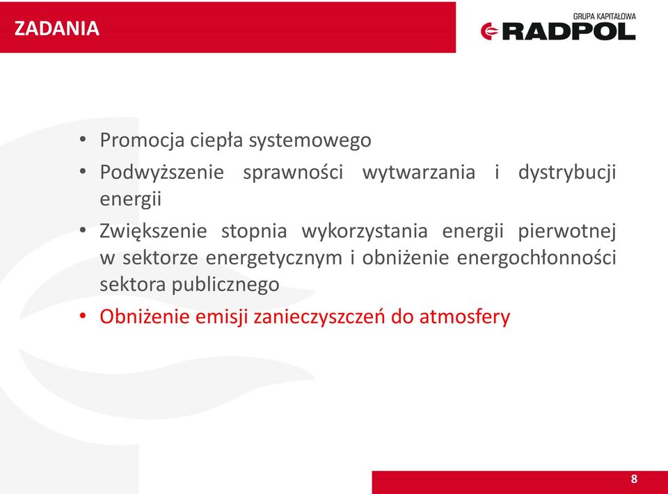 wykorzystania energii pierwotnej w sektorze energetycznym i