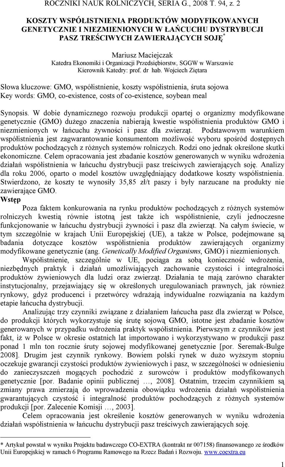 Przedsiębiorstw, SGGW w Warszawie Kierownik Katedry: prof. dr hab.