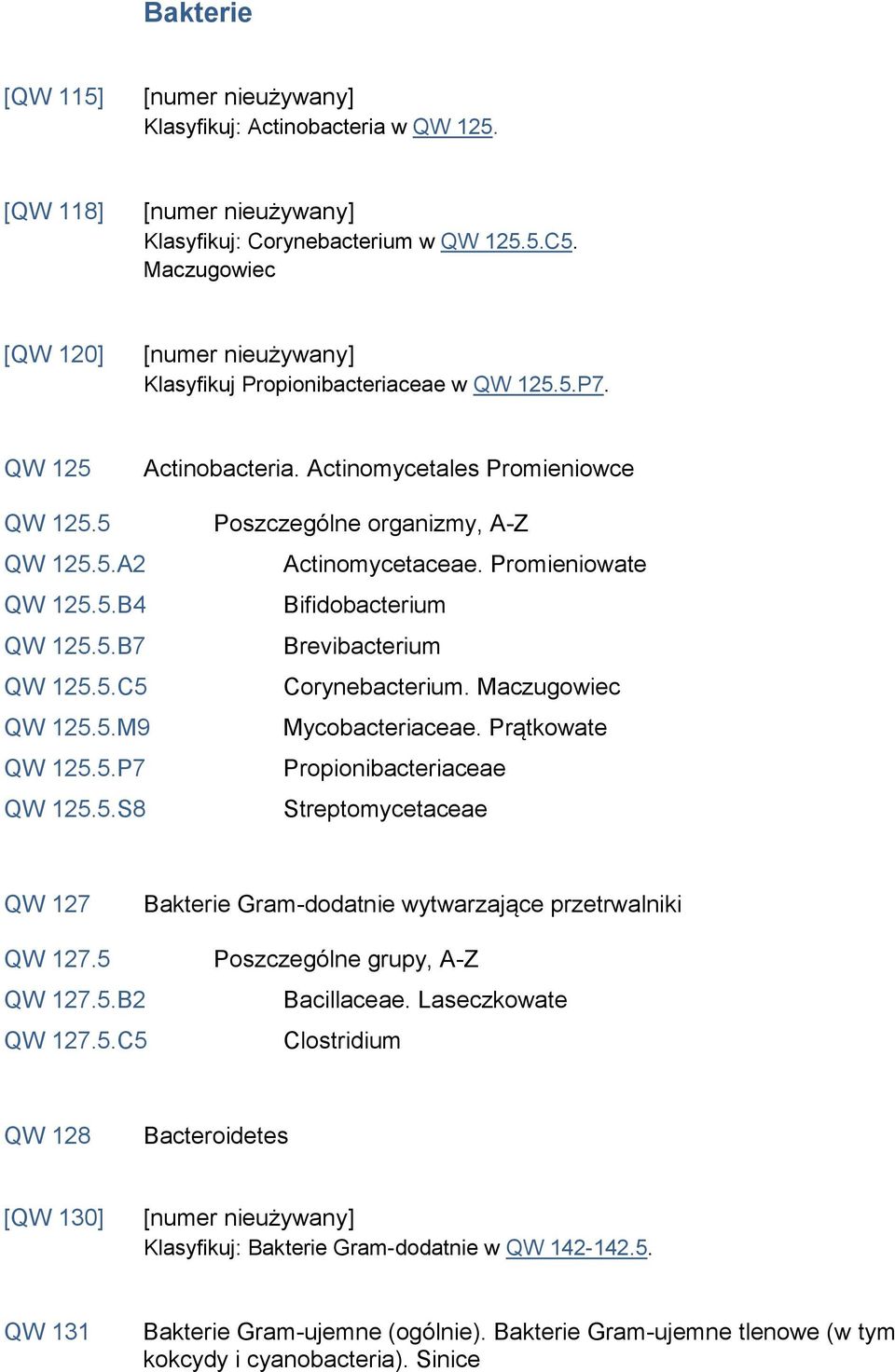 Promieniowate Bifidobacterium Brevibacterium Corynebacterium. Maczugowiec Mycobacteriaceae.