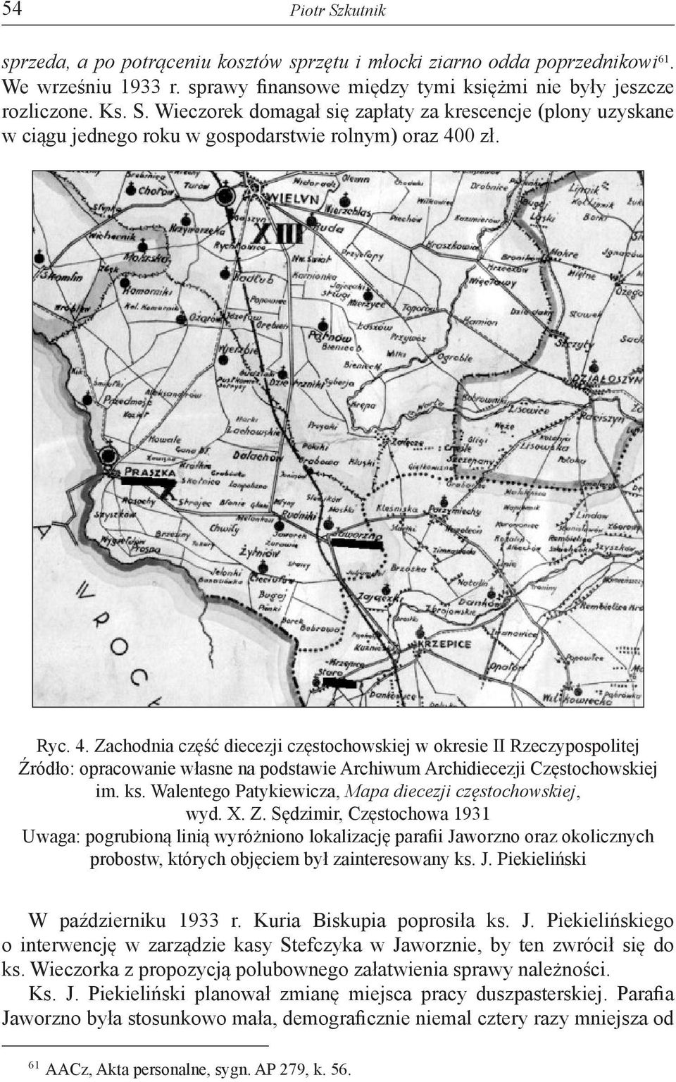 Walentego Patykiewicza, Mapa diecezji częstochowskiej, wyd. X. Z.