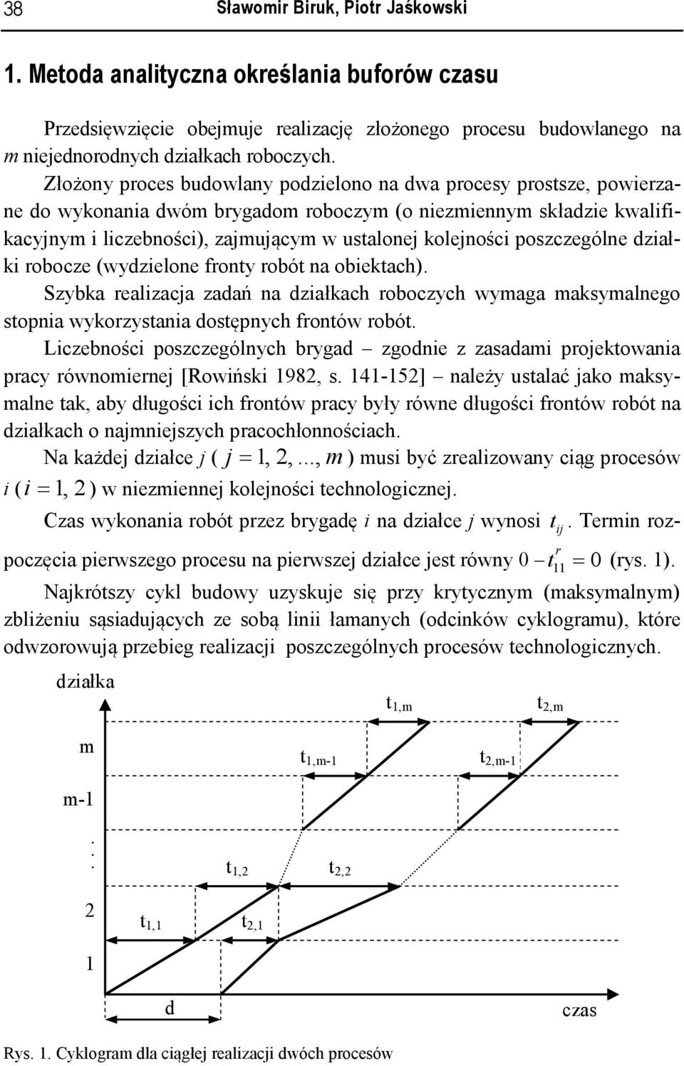 działki robocze (wydzielone fronty robót na obiektach). Szybka realizaca zadań na działkach roboczych wyaga aksyalnego stopnia wykorzystania dostępnych frontów robót.