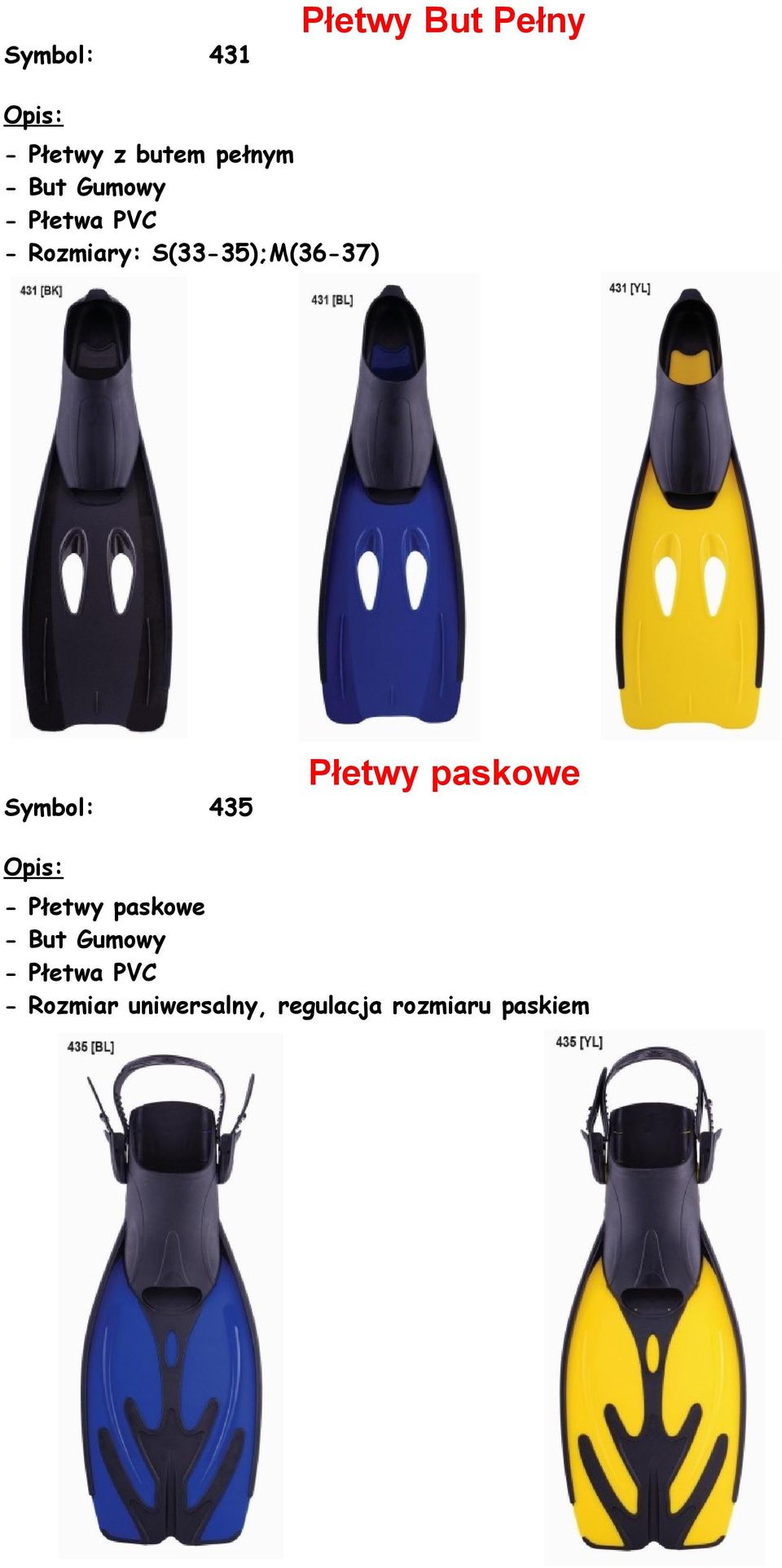 435 Płetwy paskowe - Płetwy paskowe - But Gumowy -