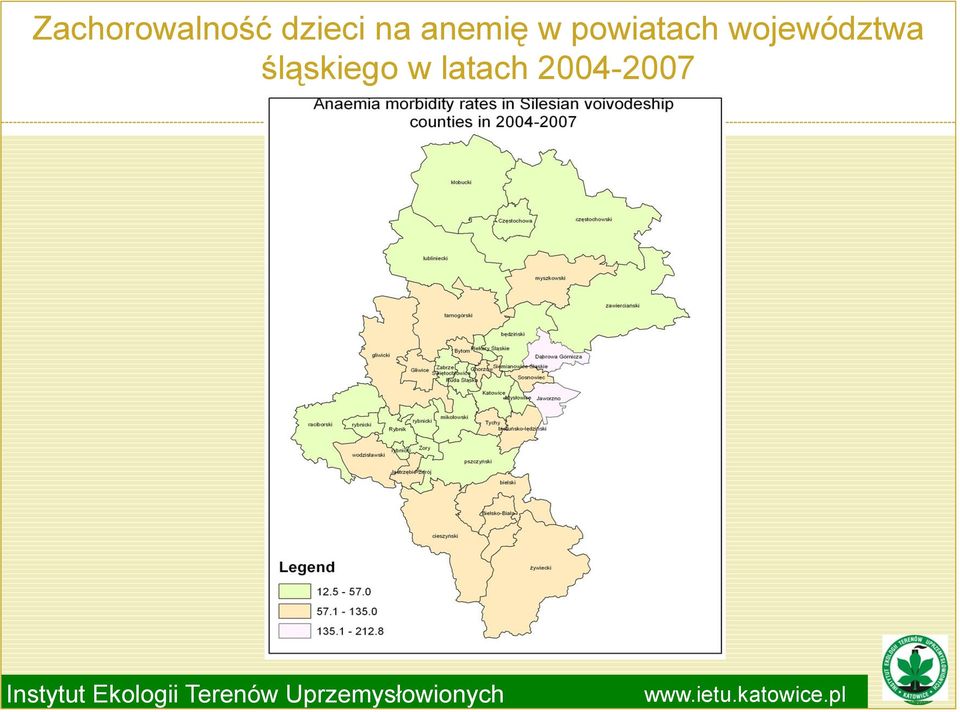 powiatach