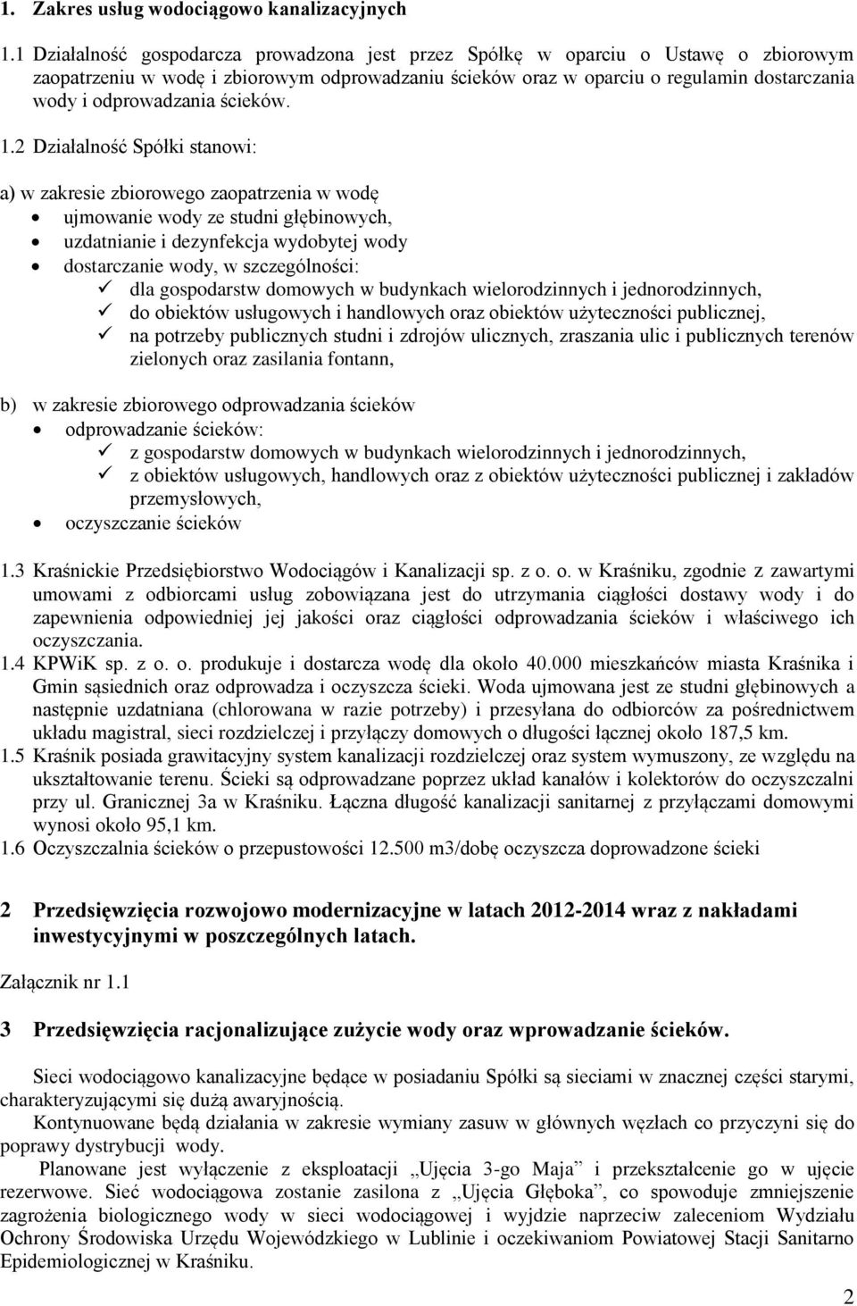 odprowadzania ścieków. 1.