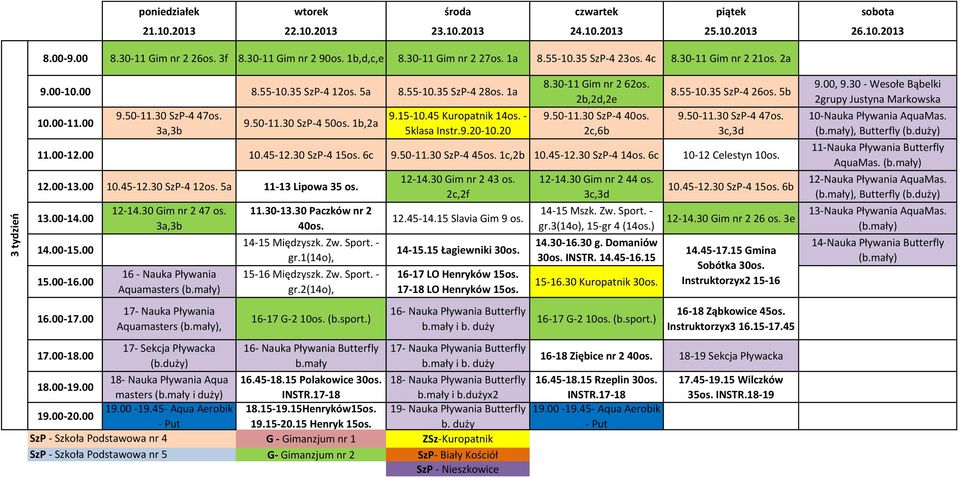 5b 3c,3d 10.45-12.30 SzP-4 15os. 6c 9.50-11.30 SzP-4 45os. 1c,2b 10.45-12.30 SzP-4 14os. 6c 10-12 Celestyn 12.00-13.00 10.45-12.30 SzP-4 12os. 5a 11-13 Lipowa 35 os. 15.00-16.00 12-14.
