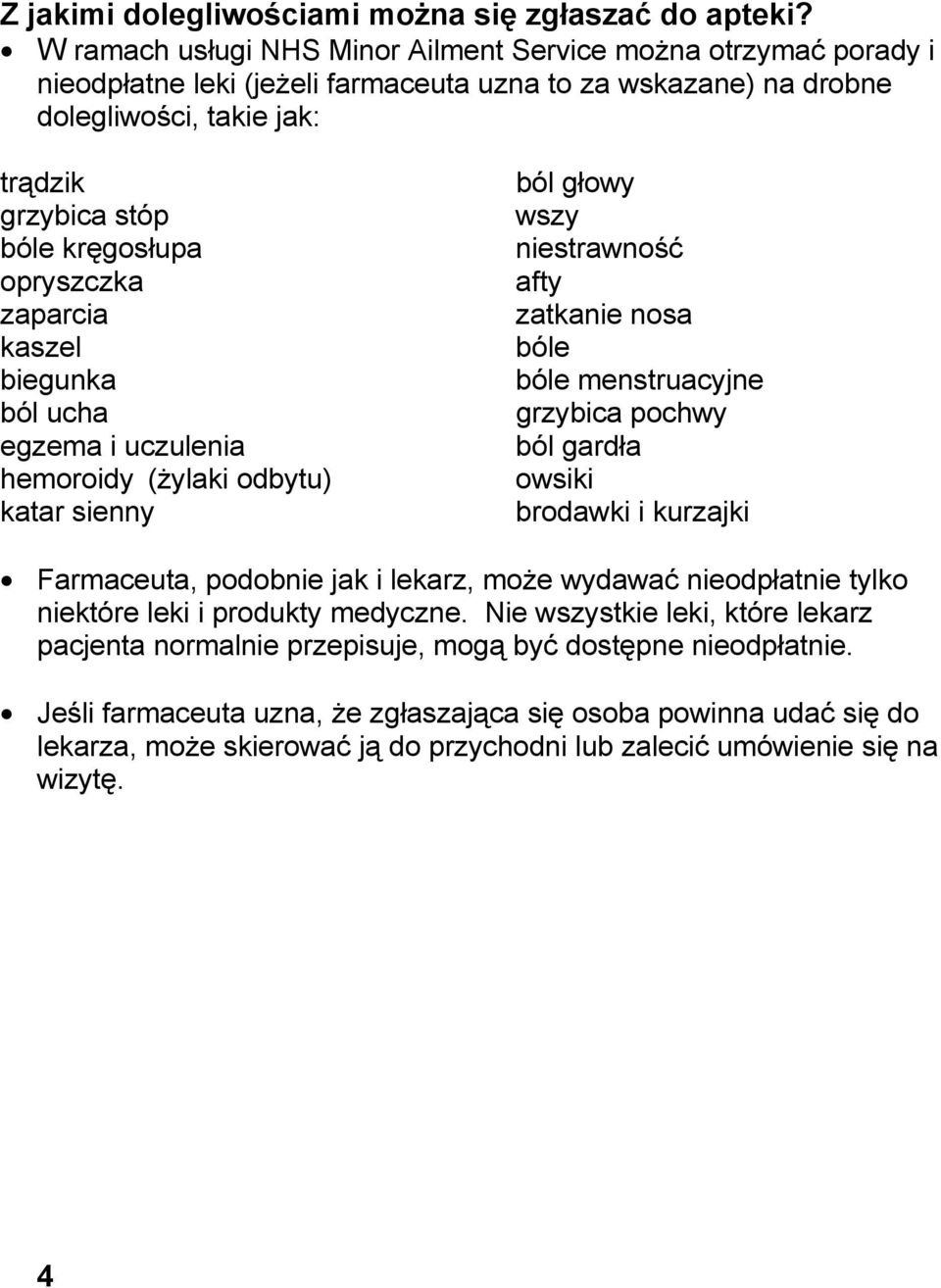 opryszczka zaparcia kaszel biegunka ból ucha egzema i uczulenia hemoroidy (żylaki odbytu) katar sienny ból głowy wszy niestrawność afty zatkanie nosa bóle bóle menstruacyjne grzybica pochwy ból