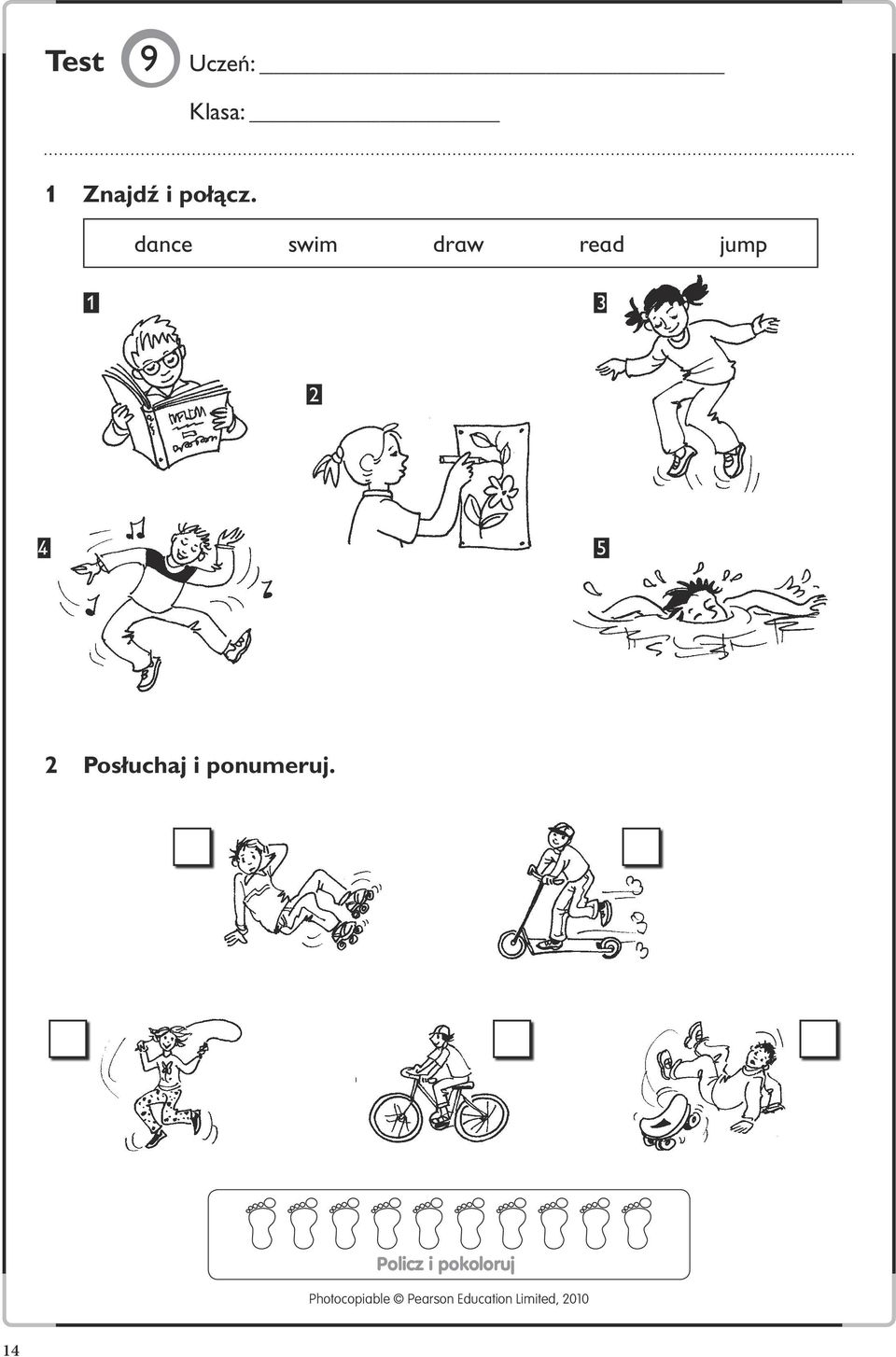 dance swim draw read