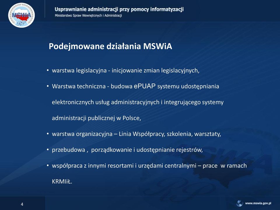 administracji publicznej w Polsce, warstwa organizacyjna Linia Współpracy, szkolenia, warsztaty,