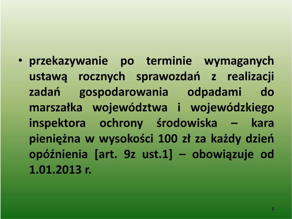 wojewódzkiego inspektora ochrony środowiska kara pieniężna w wysokości