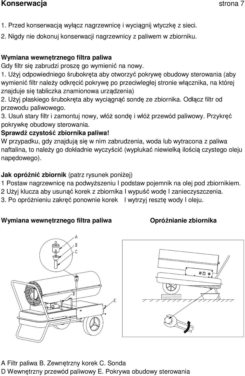 . Użyj odpowiedniego śrubokręta aby otworzyć pokrywę obudowy sterowania (aby wymienić filtr należy odkręcić pokrywę po przeciwległej stronie włącznika, na której znajduje się tabliczka znamionowa