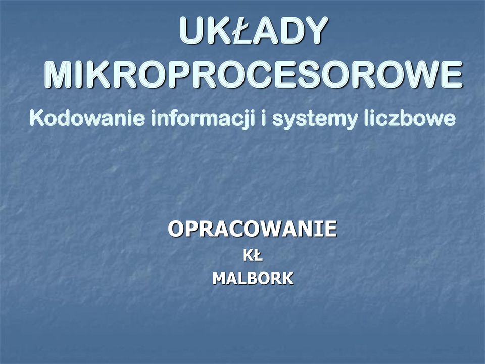 Kodowanie informacji