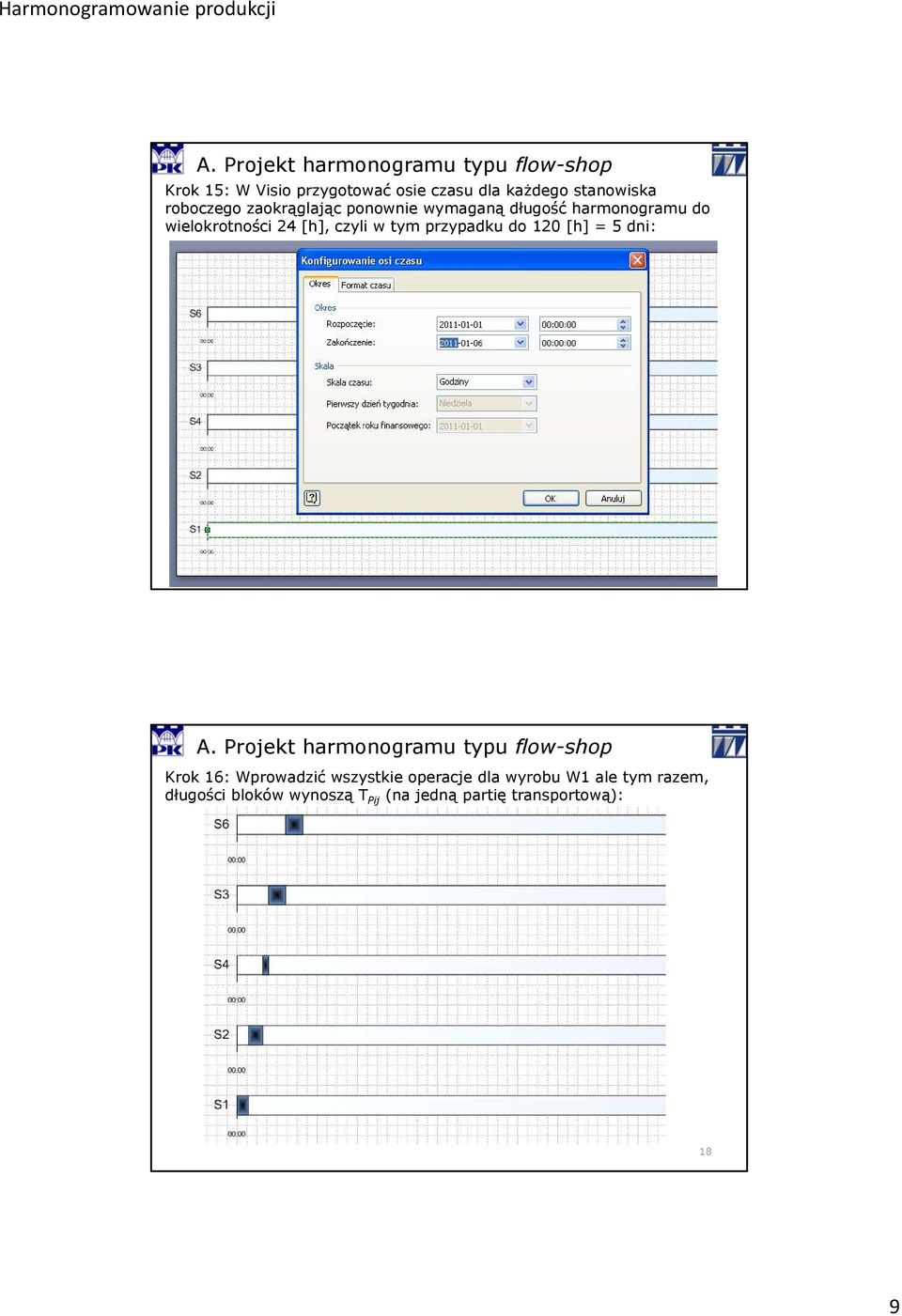 czyli w tym przypadku do 120 [h] = 5 dni: 17 Krok 16: Wprowadzić wszystkie